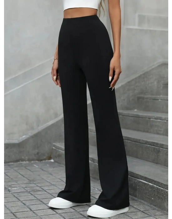 Kadın Yüksek Bel Geniş Paçalı Dalgıç Tayt