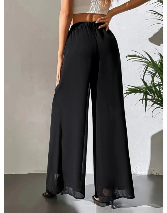 Kadın Yüksek Bel Geniş Paçalı şifon Pantolon