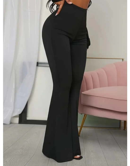 Kadın Yüksek Bel Ispanyol Paça Dalgıç Tayt