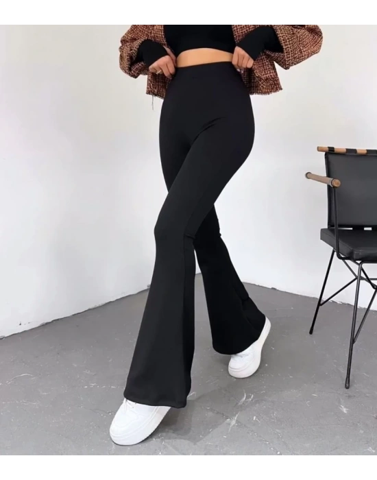 Kadın Yüksek Bel Ispanyol Paça Dalgıç Tayt