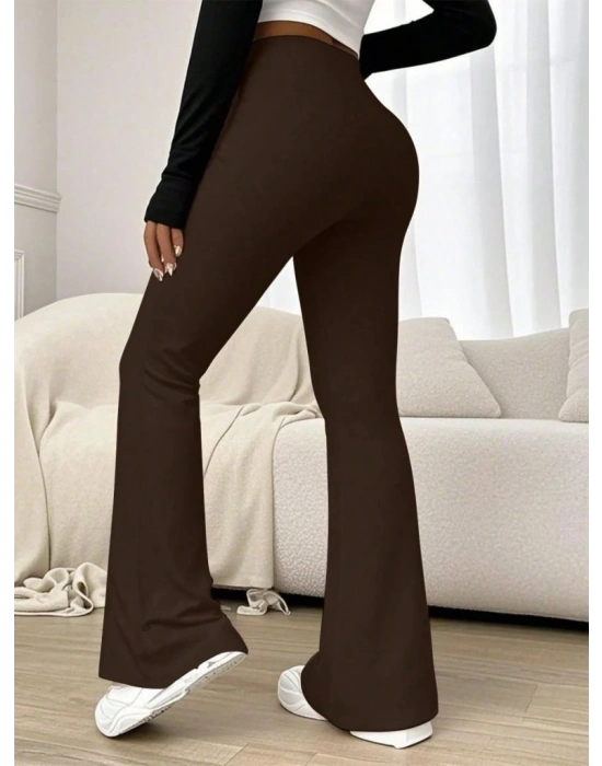 Kadın Yüksek Bel Ispanyol Paçalı Pantolon Tayt