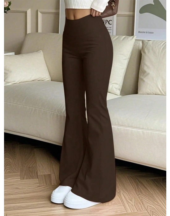 Kadın Yüksek Bel Ispanyol Paçalı Pantolon Tayt