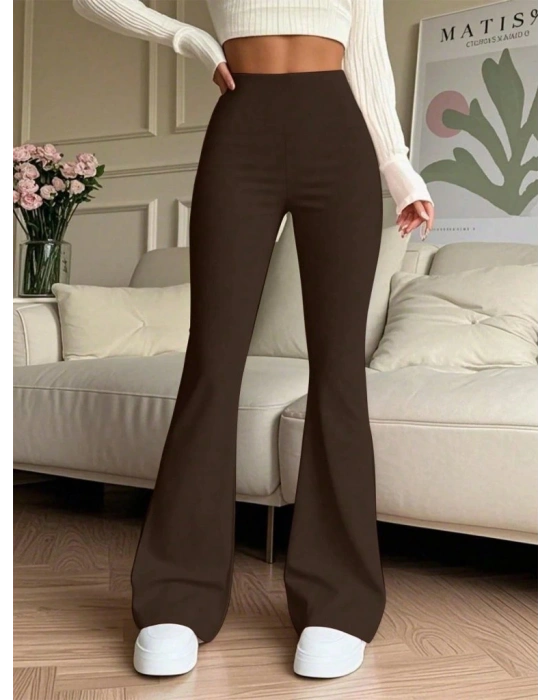 Kadın Yüksek Bel Ispanyol Paçalı Pantolon Tayt