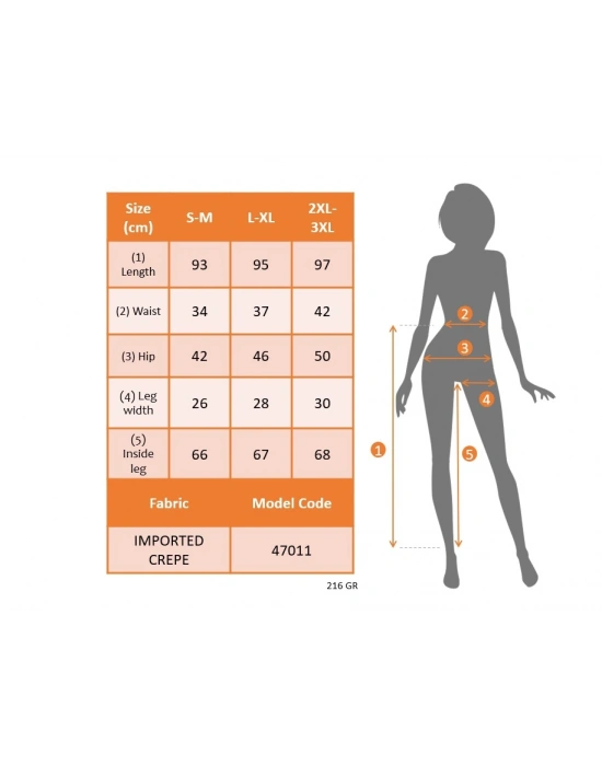 Kadın Yüksek Bel Ithal Krep Pantolon