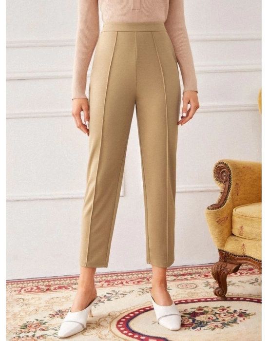 Kadın Yüksek Bel Ithal Krep Pantolon
