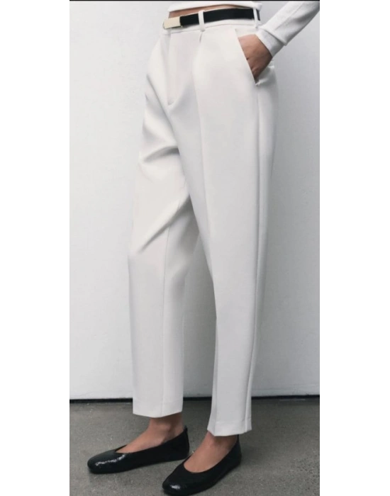 Kadın Yüksek Bel Kemer Dahil Hacuc Pantolon