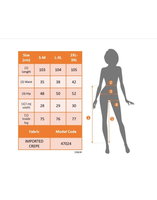 Kadın Yüksek Bel Kemerli Paçaya Doğru Genişleyen Ithal Krep Pantolon