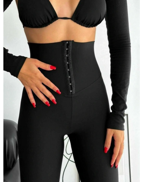 Kadın Yüksek Bel Korse Ve Kopça Detay çelik Toparlayıcı Tayt