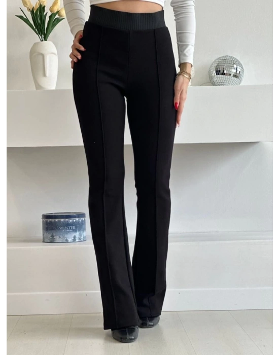 Kadın Yüksek Bel Lastik Kemerli çımalı Pantolon