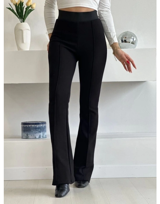 Kadın Yüksek Bel Lastik Kemerli çımalı Pantolon