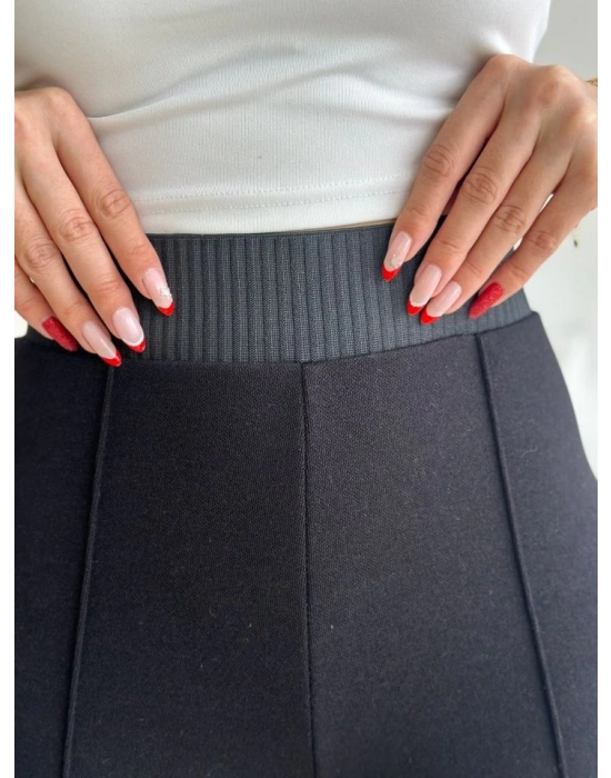 Kadın Yüksek Bel Lastik Kemerli çımalı Pantolon