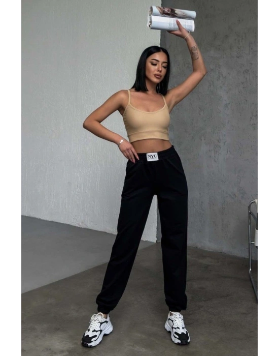 Kadın Yüksek Bel Lastik Ve Atma Detay Eşofman Altı