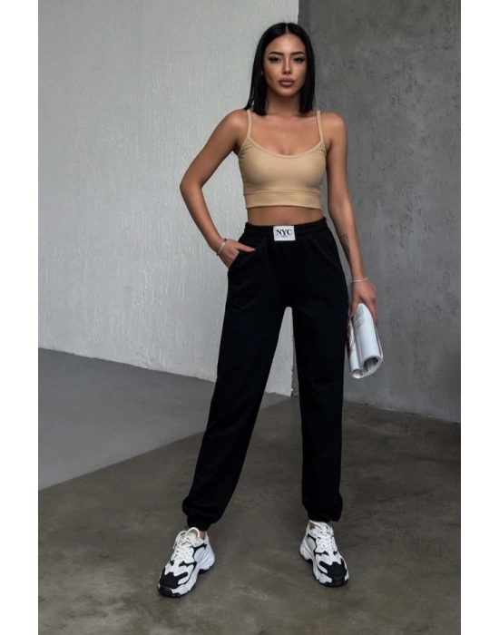 Kadın Yüksek Bel Lastik Ve Atma Detay Eşofman Altı