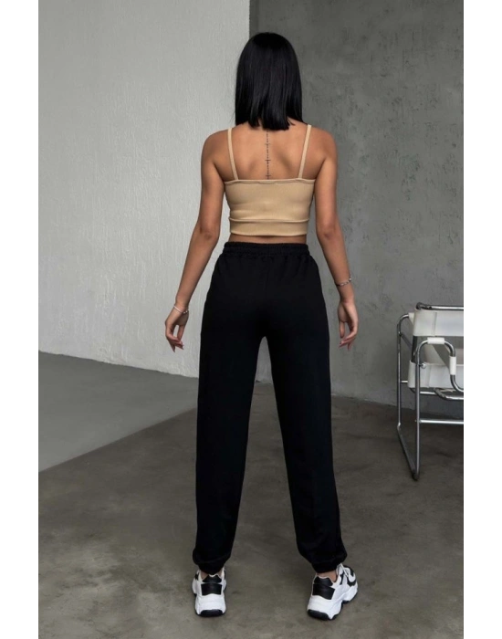 Kadın Yüksek Bel Lastik Ve Atma Detay Eşofman Altı