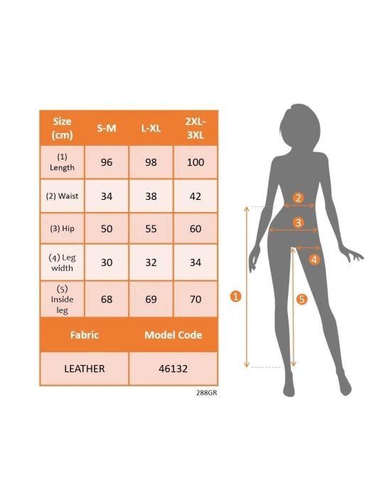 Kadın Yüksek Bel Lastikli Cepli Deri Pantolon