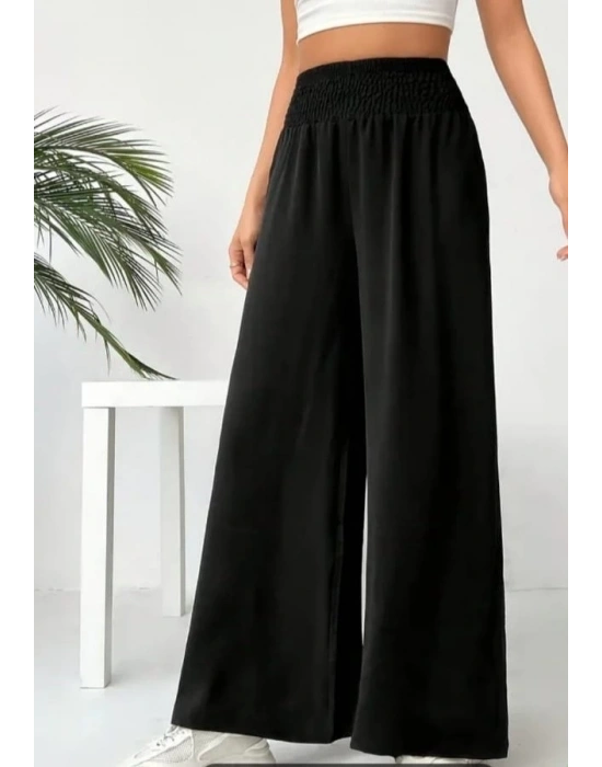 Kadın Yüksek Bel Lastikli Ithal Krep Pantolon