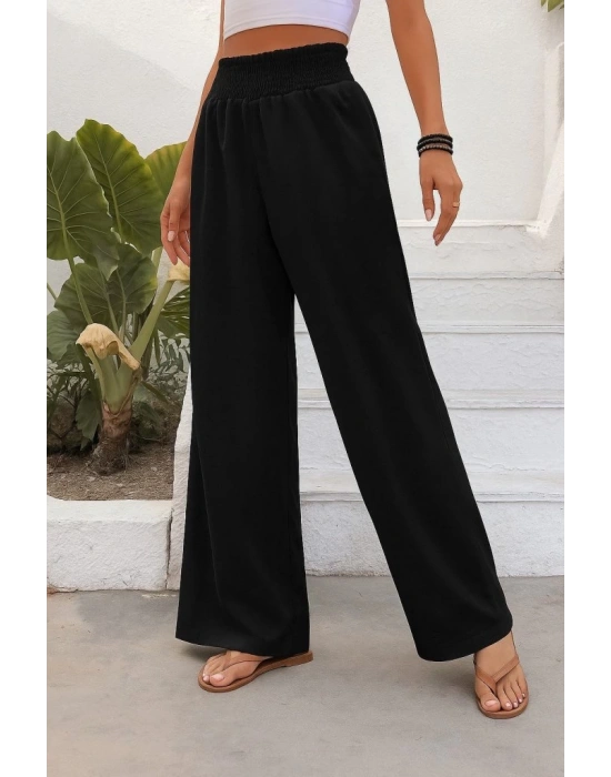 Kadın Yüksek Bel Lastikli Ithal Krep Pantolon