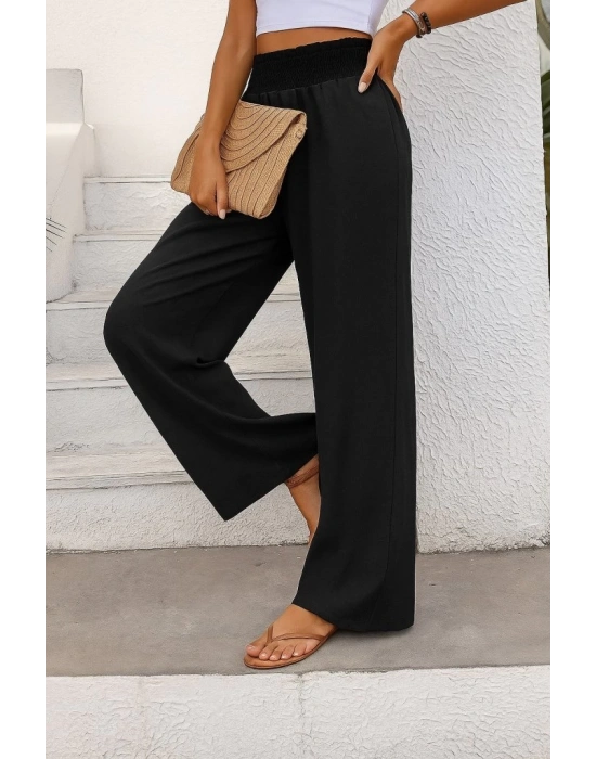 Kadın Yüksek Bel Lastikli Ithal Krep Pantolon