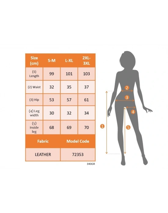 Kadın Yüksek Bel Lastikli önü Düğmeli Deri Pantolon
