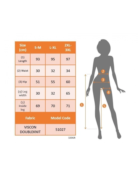 Kadın Yüksek Bel Lastikli Yanlardan Düğmeli Viskon Iki Iplik Pantolon