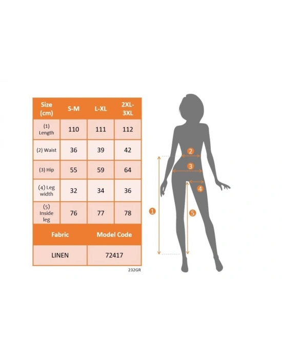 Kadın Yüksek Bel önden Bağlamalı Geniş Kesim Keten Pantolon