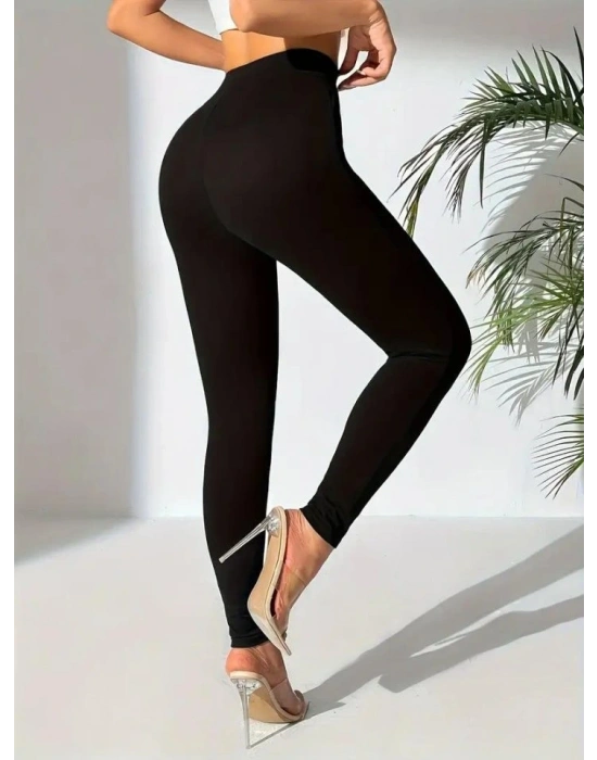 Kadın Yüksek Bel önden Düğmeli Dalgıç Tayt