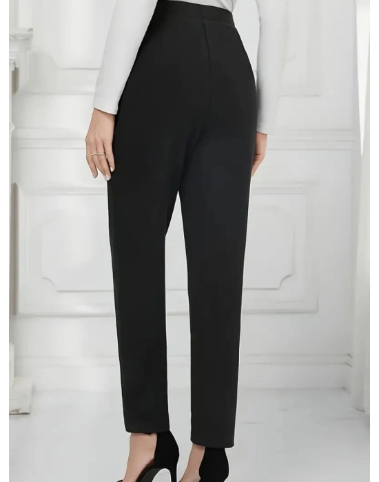Kadın Yüksek Bel önden Düğmeli Ithal Krep Pantolon