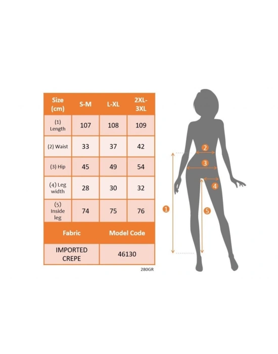 Kadın Yüksek Bel önden Düğmeli Uzun Paçaya Doğru Geniş Ithal Krep Pantolon