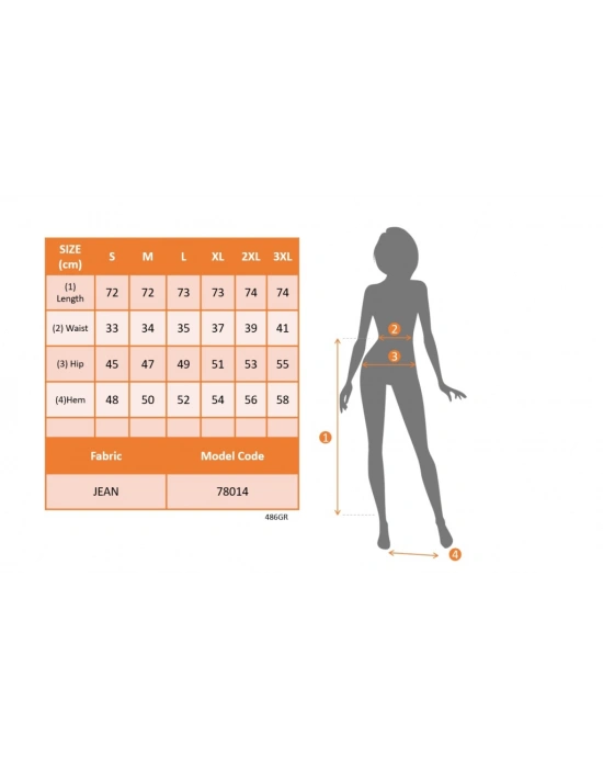 Kadın Yüksek Bel önden Yırtmaçlı Cepli idi Kot Etek