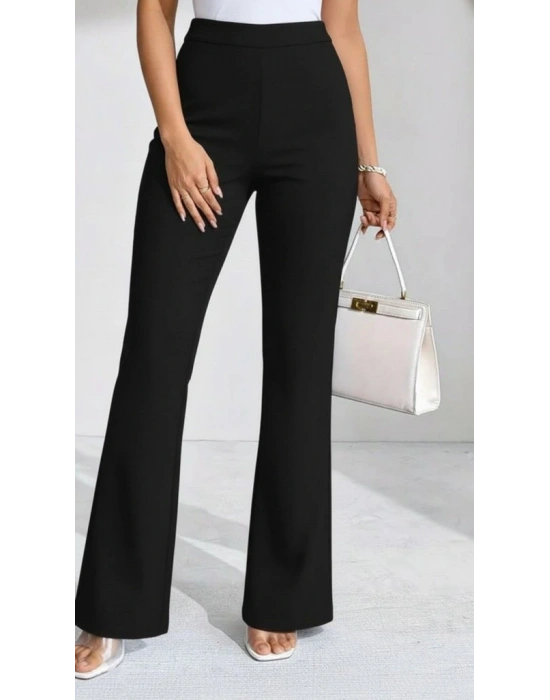 Kadın Yüksek Bel Paçaya Doğru Geniş Dalgıç Pantolon