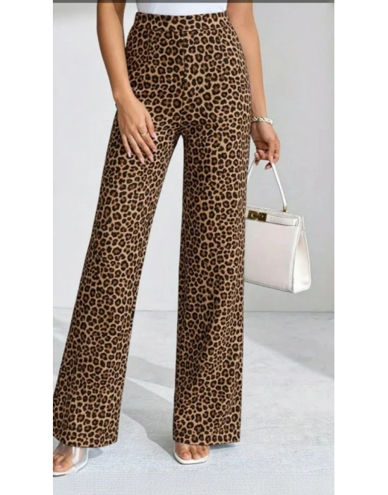 Kadın Yüksek Bel Paçaya Doğru Geniş Dalgıç Pantolon