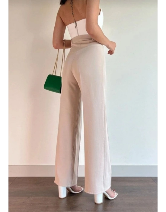 Kadın Yüksek Bel Pileli Palazzo Pantolon