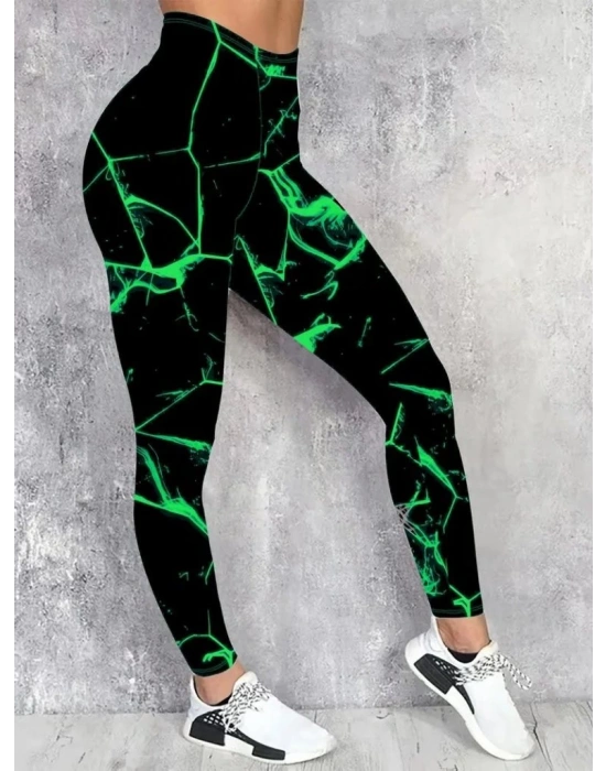 Kadın Yüksek Bel Renk Detaylı Dalgıç Tayt