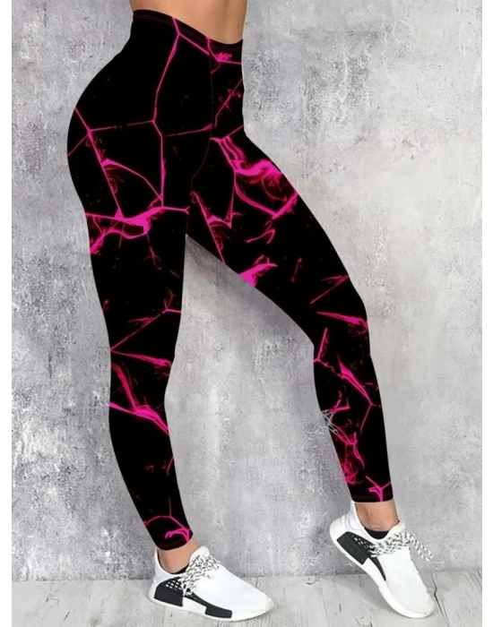 Kadın Yüksek Bel Renk Detaylı Dalgıç Tayt