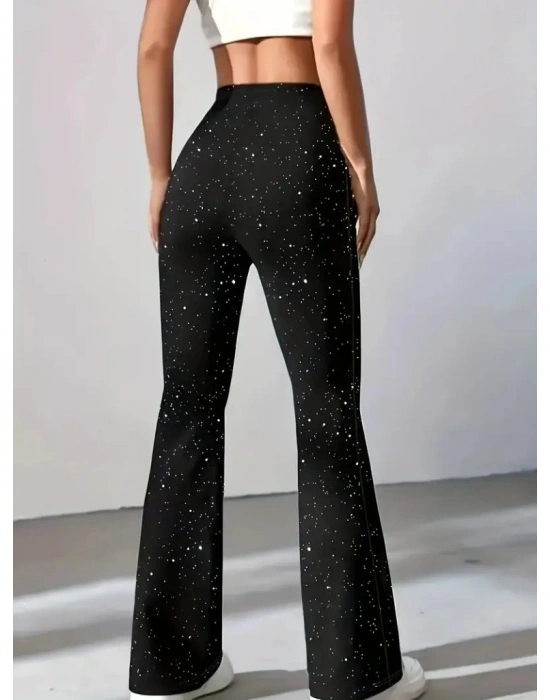 Kadın Yüksek Bel Taşlı Dalgıç Tayt