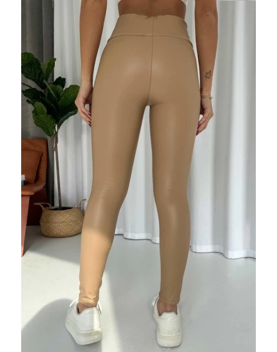 Kadın Yüksek Bel Toparlayacı Içi şardonlu Tam Kalıp Deri Tayt