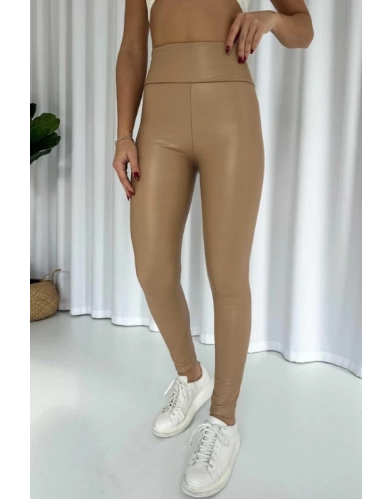 Kadın Yüksek Bel Toparlayacı Içi şardonlu Tam Kalıp Deri Tayt