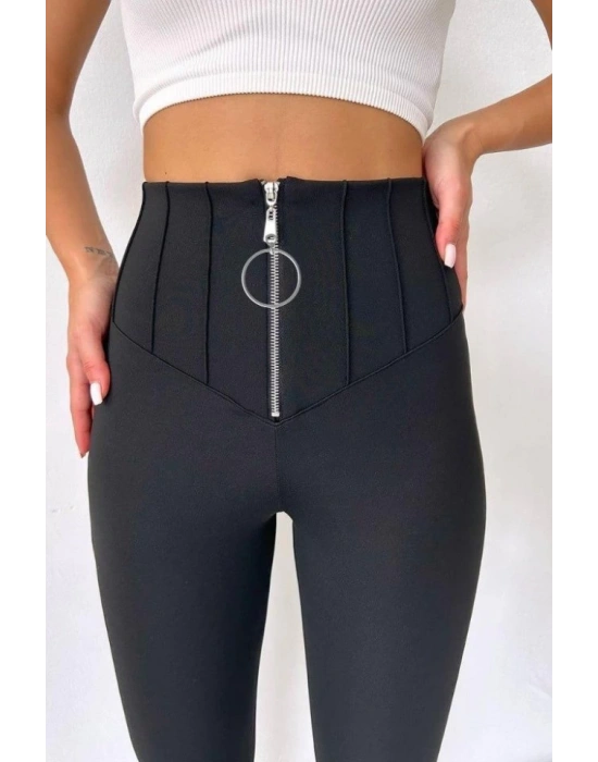 Kadın Yüksek Bel Toparlayıcı Korse Detay Dalgıç Kumaş Tayt