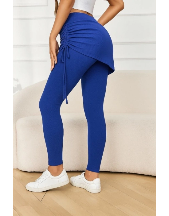 Kadın Yüksek Bel Yandan Büzgülü Alttan Uzun Kaşkorse Tayt Etek