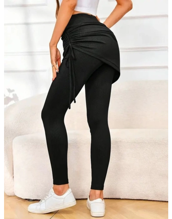 Kadın Yüksek Bel Yandan Büzgülü Alttan Uzun Kaşkorse Tayt Etek