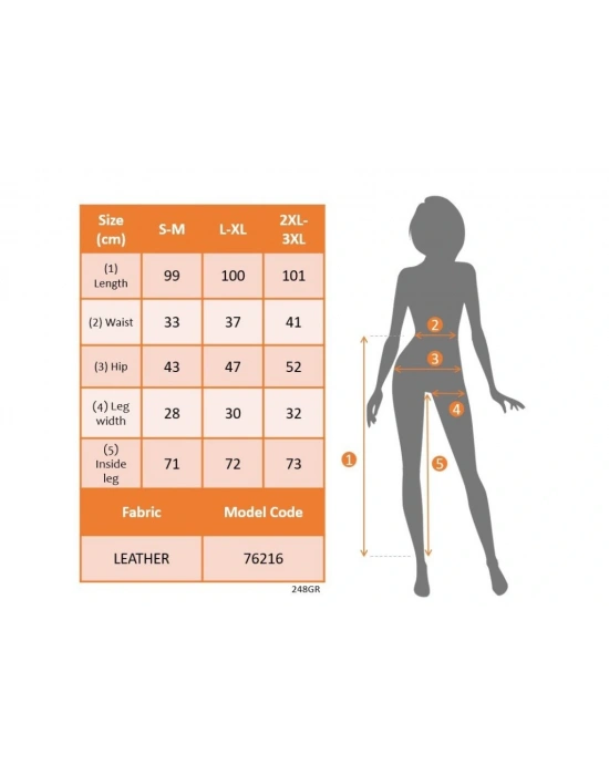 Kadın Yüksek Bel Yandan Yırtmaçlı Dantel Detaylı Deri Tayt