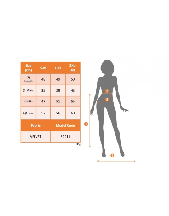 Kadın Yüksek Bel Yandan Yırtmaçlı Kısa Kadife Etek