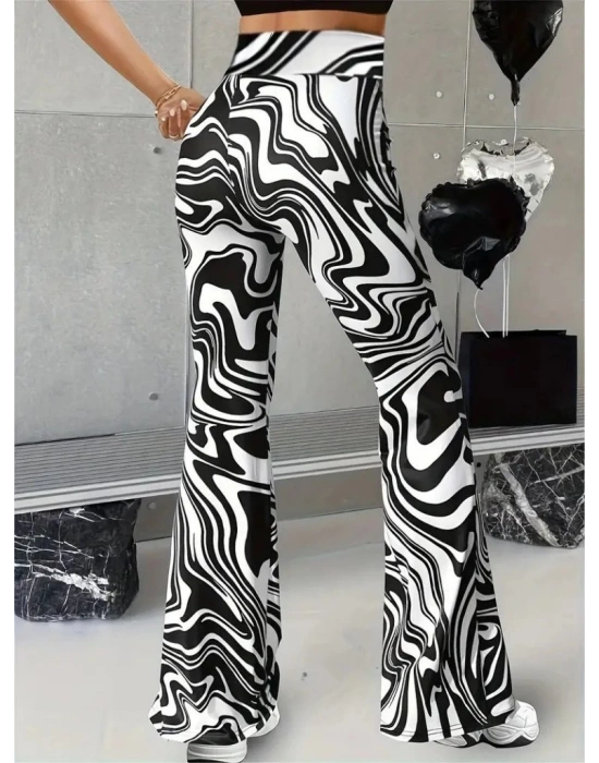 Kadın Yüksek Bel Zebra Desenli Tayt