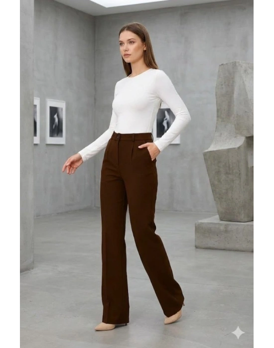 Kadın Yüksel Bel Full ikralı Palazzo Pantolon