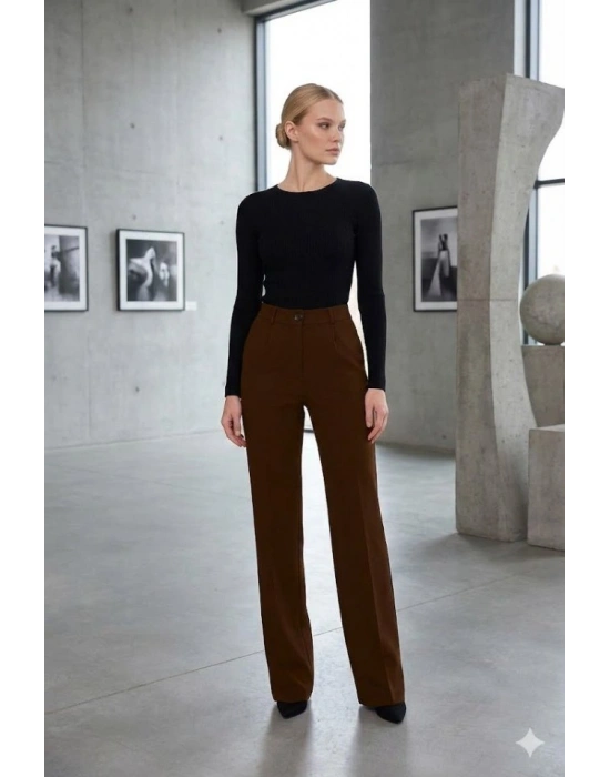 Kadın Yüksel Bel Full ikralı Palazzo Pantolon