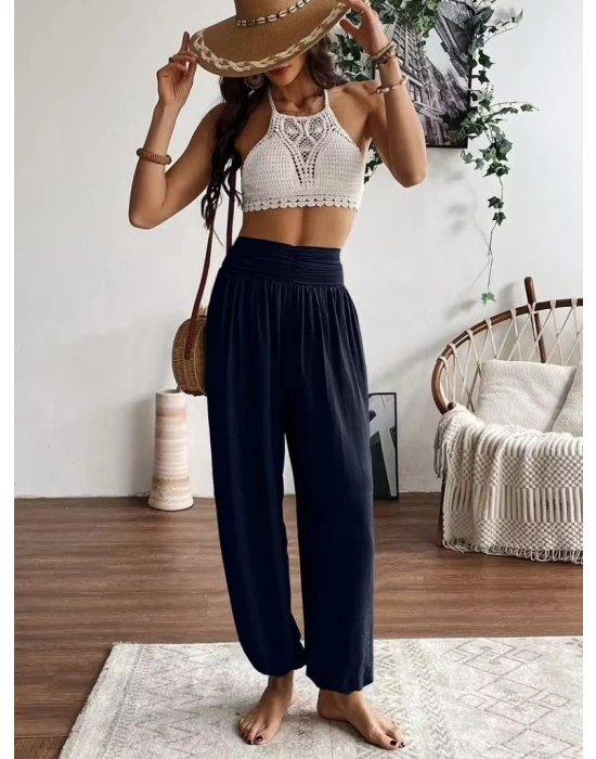 Kadın Yüksel Bel Yoğun Büzgü Detaylı Aerobin Pantolon