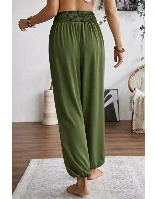 Kadın Yüksel Bel Yoğun Büzgü Detaylı Aerobin Pantolon