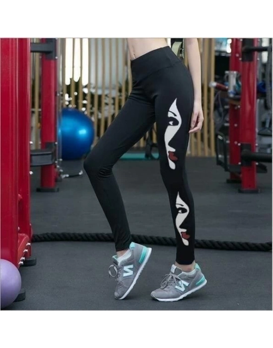 Kadın Yüz Baskılı Dalgıç Kumaş Tayt