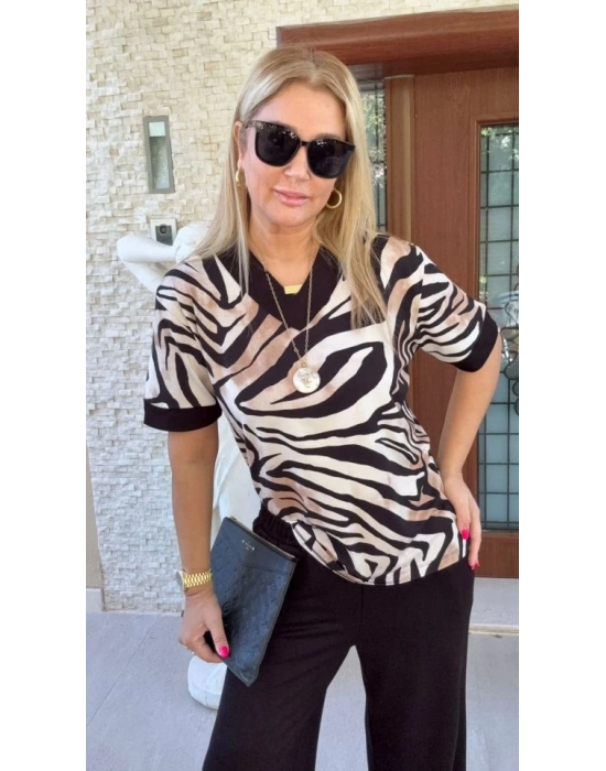 Kadın Zebra Desenli Ikili Takım