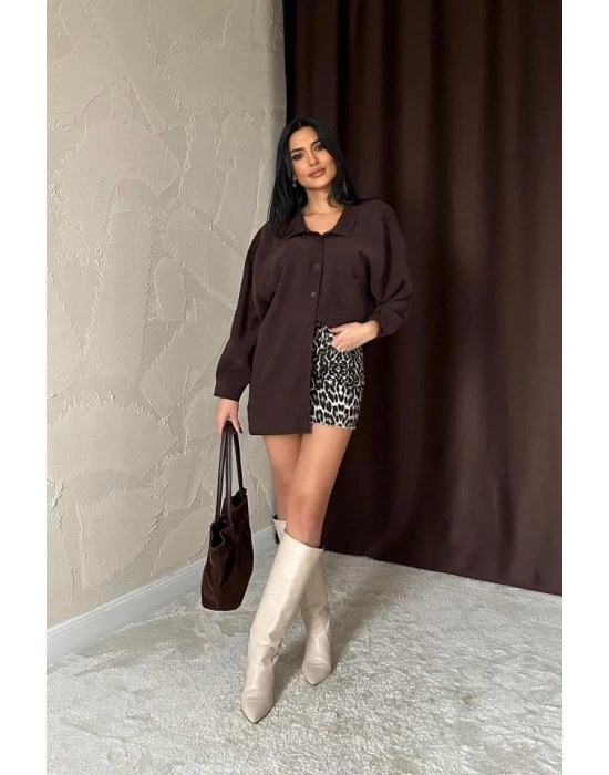 Kahverengi Salaş Gömlek